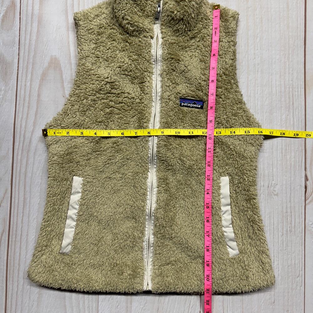 Patagonia Los Gatos Womens Size Small Sherpa Pile Fleece Fuzzy Vest Beige Hiking - Picture 4 of 7